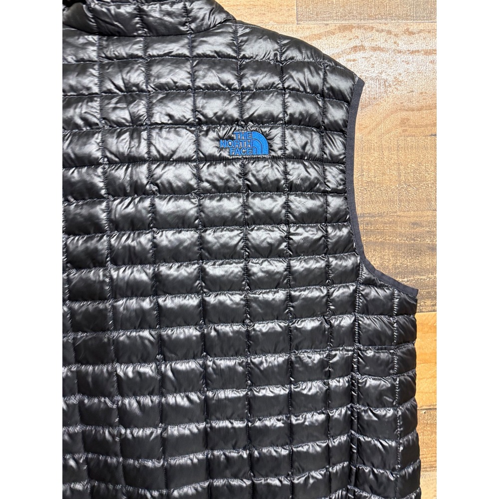 The North Face Thermoball Vest Mens XXL Black Blue Quilted Insulated Puffer - Picture 8 of 8